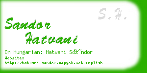 sandor hatvani business card